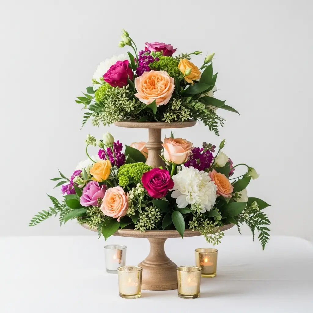 Floral Cake Stand Display