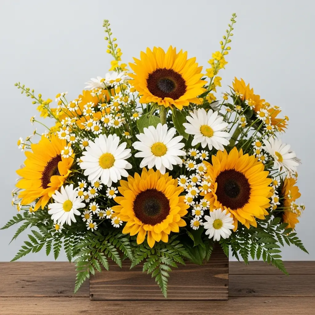 Sunflower and Daisy Bright Arrangement