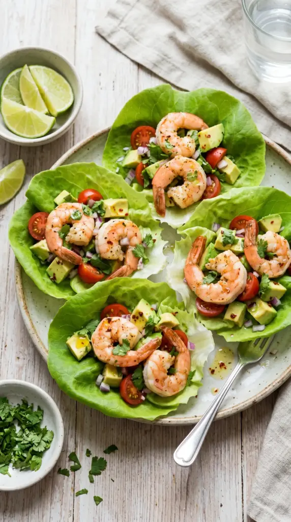 Shrimp and Avocado Lettuce Cups