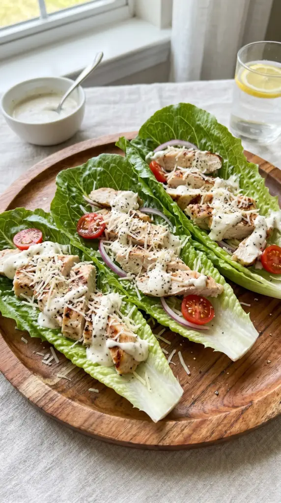 Chicken Caesar Lettuce Boats