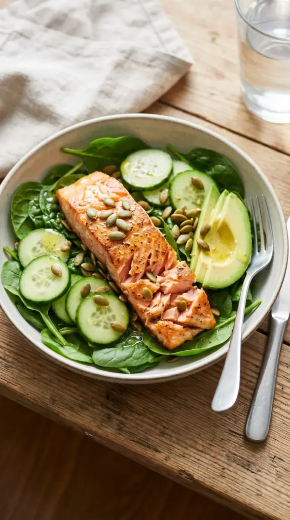 Salmon and Spinach Bowl