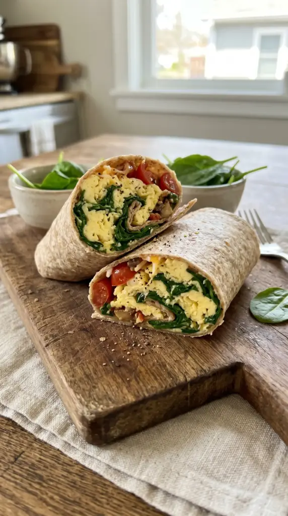 Egg and Spinach Whole-Grain Wrap