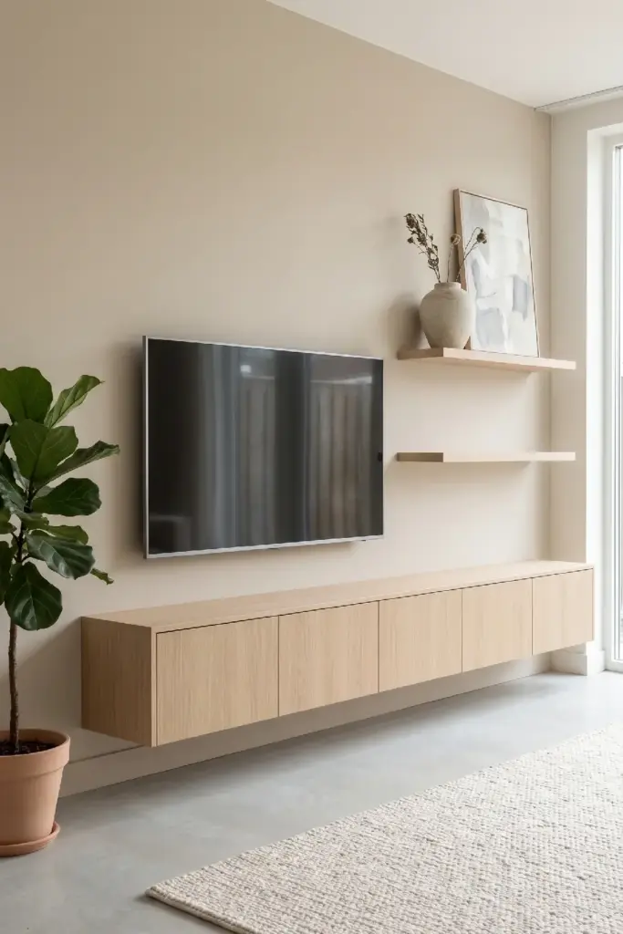  Minimalist Neutral TV Wall Design