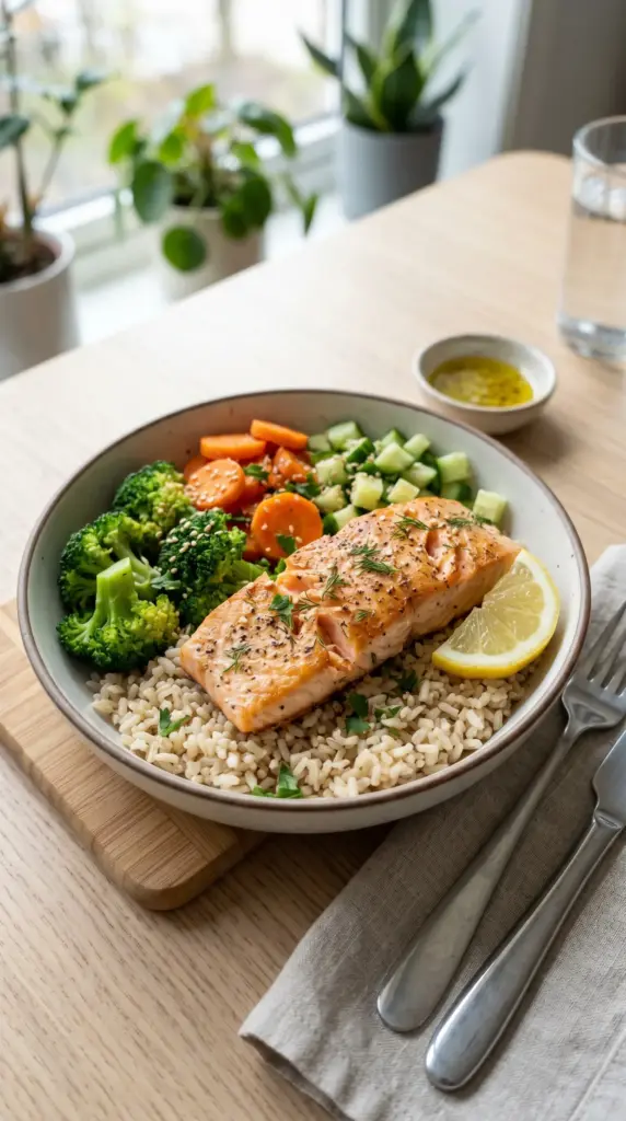 Salmon and Brown Rice Bowl