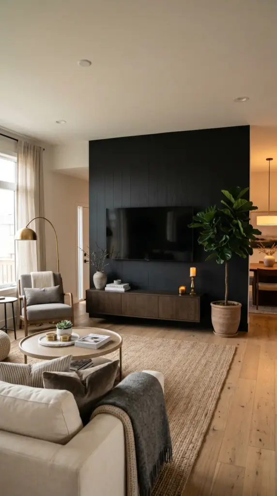 Black Accent TV Wall

