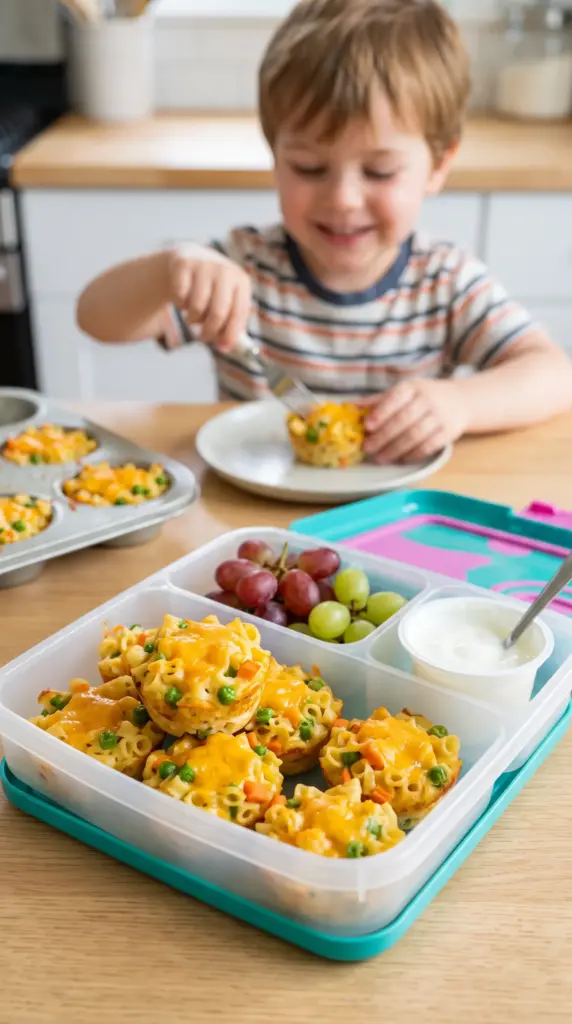 Cheese and Veggie Pasta Cups