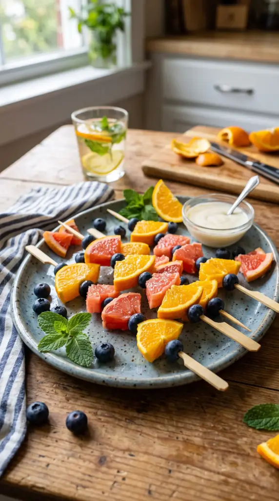 Citrus Burst Orange, Grapefruit & Blueberry Skewers