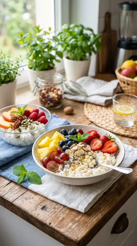 Cottage Cheese Fruit Bowls