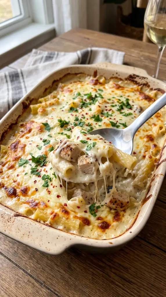 Creamy Chicken Alfredo Bake
