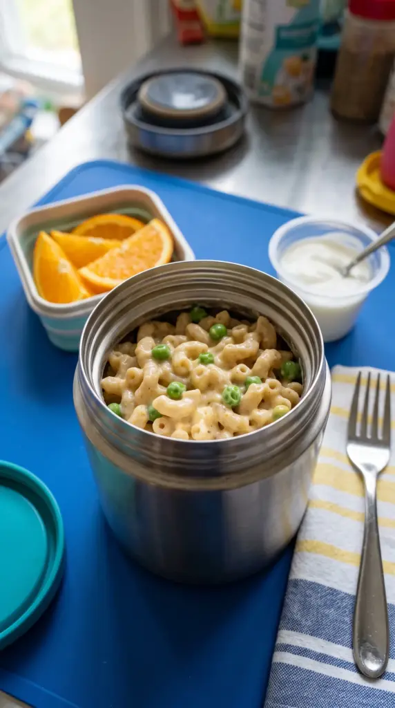 Mac and Cheese with Peas