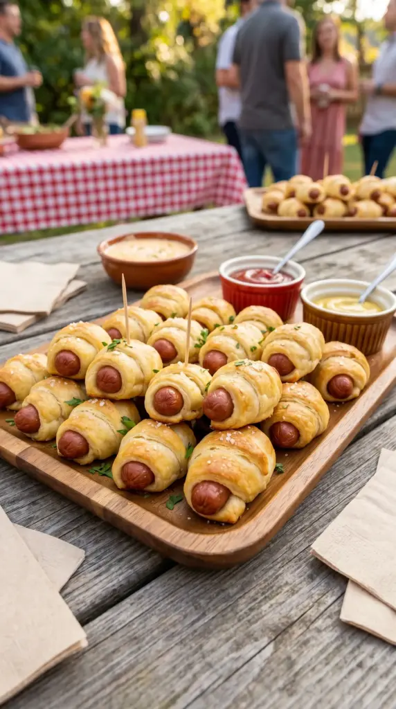 Mini Hot Dogs in Crescent Rolls