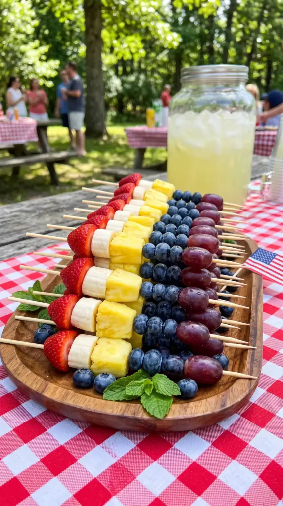 Rainbow Patriotic Fruit Skewers