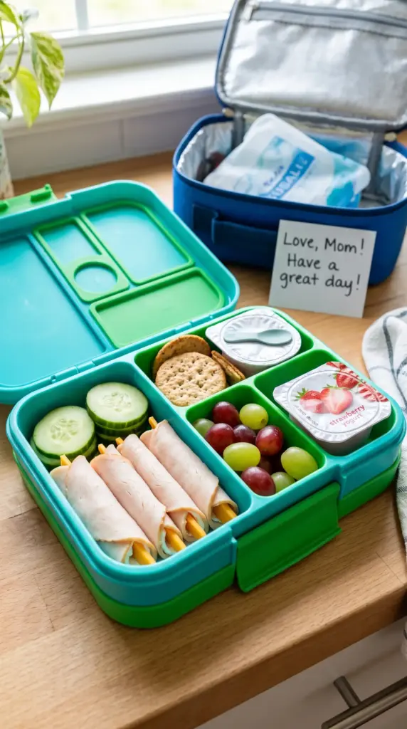 Turkey and Cheese Roll-Up Lunch Box