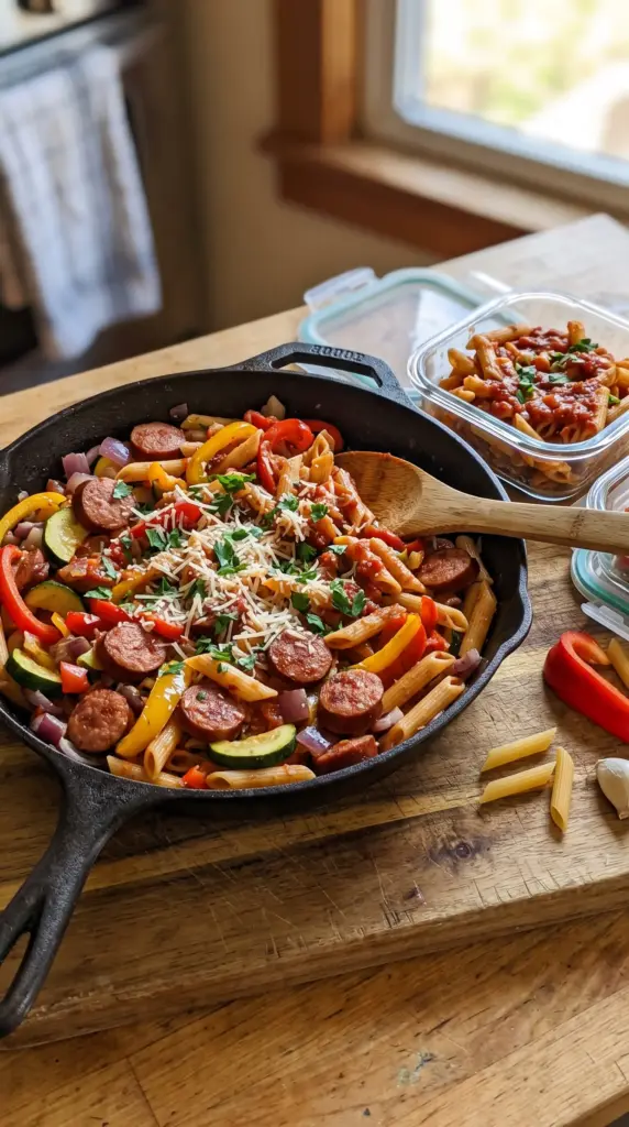 Vegetable and Sausage Pasta Skillet