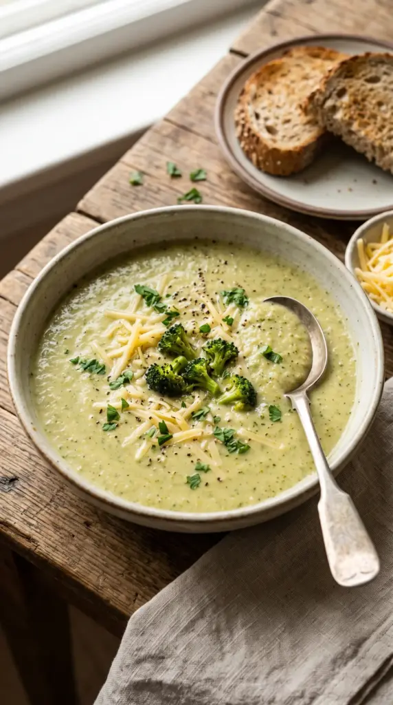 Broccoli Cheddar Light Soup