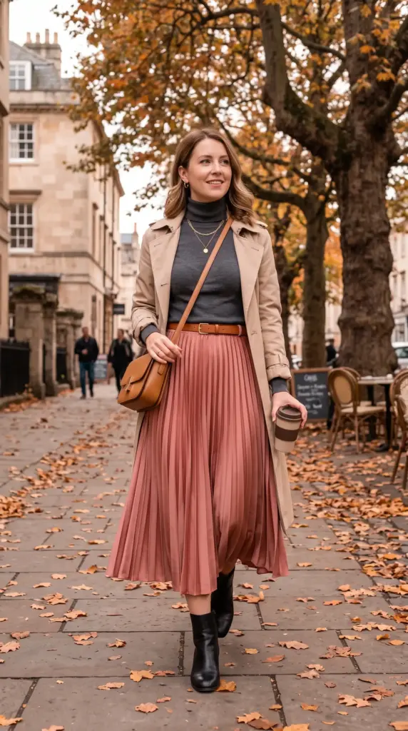 Midi Skirt with Fitted Sweater