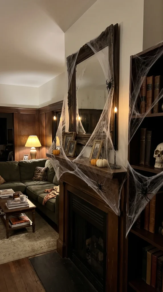 Add Creepy Spider Web Decorations