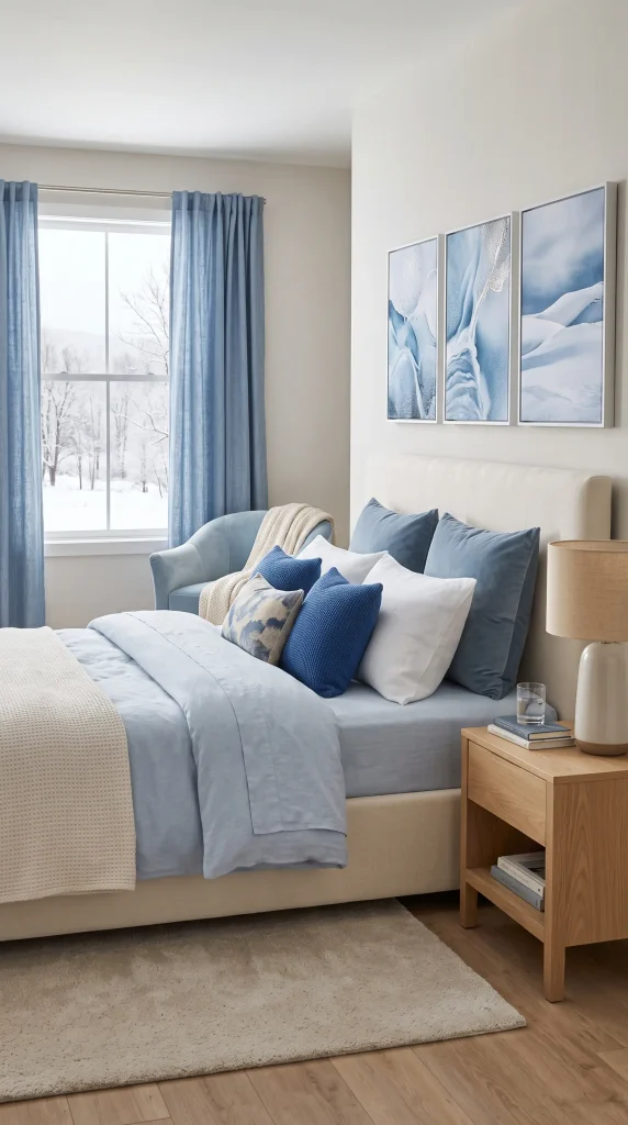 Try a Winter Blue Bedroom Theme