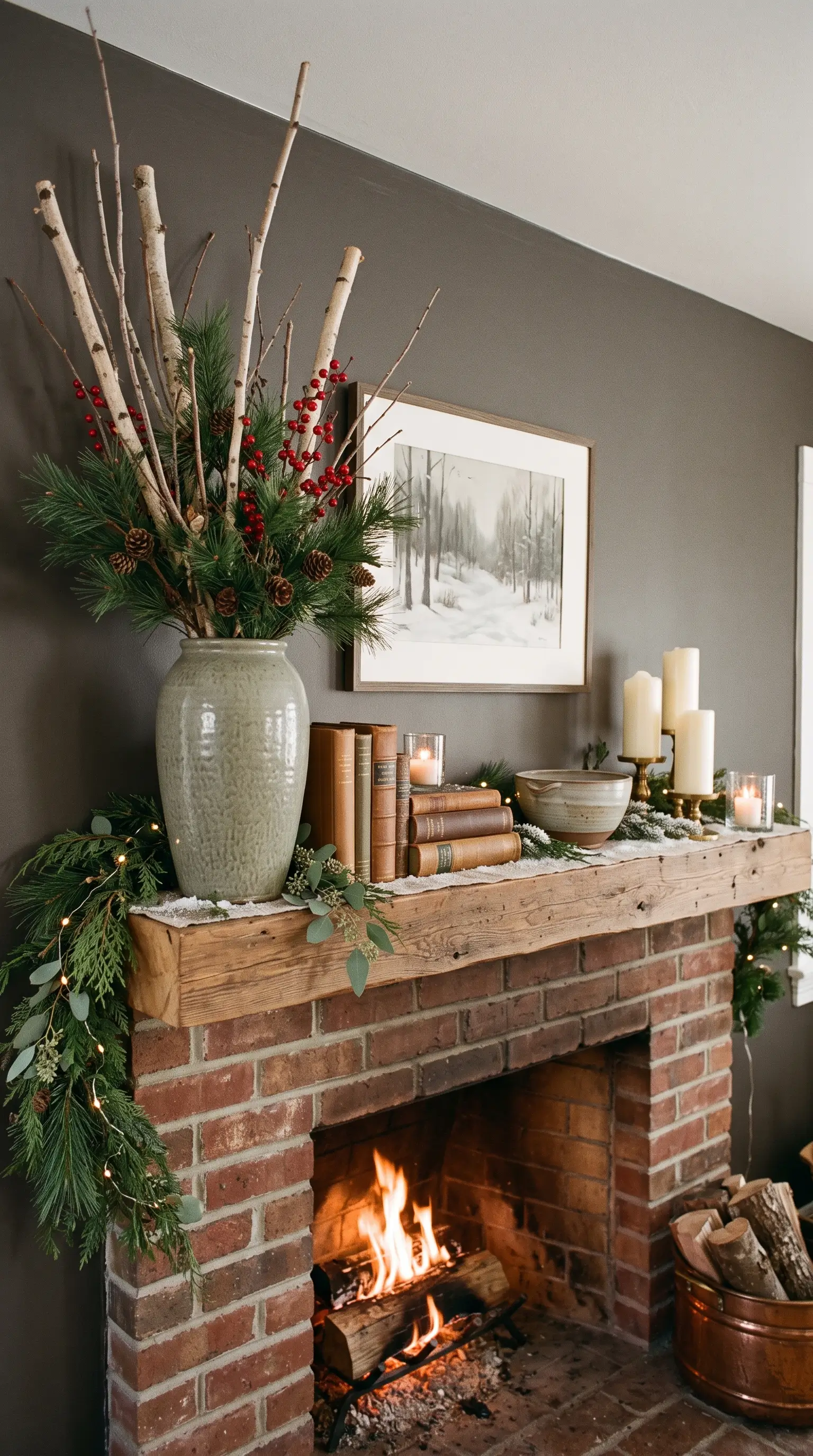 Asymmetrical Winter Mantel