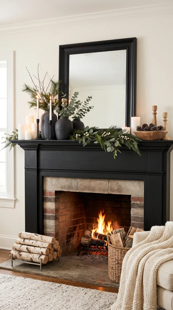 Elegant Black and White Fireplace