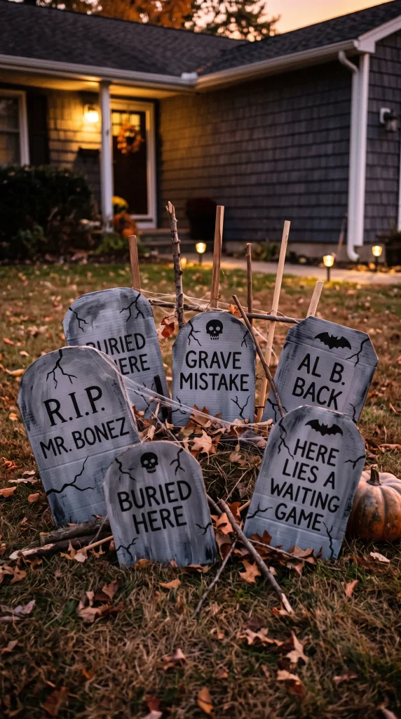 Make DIY Tombstones From Cardboard