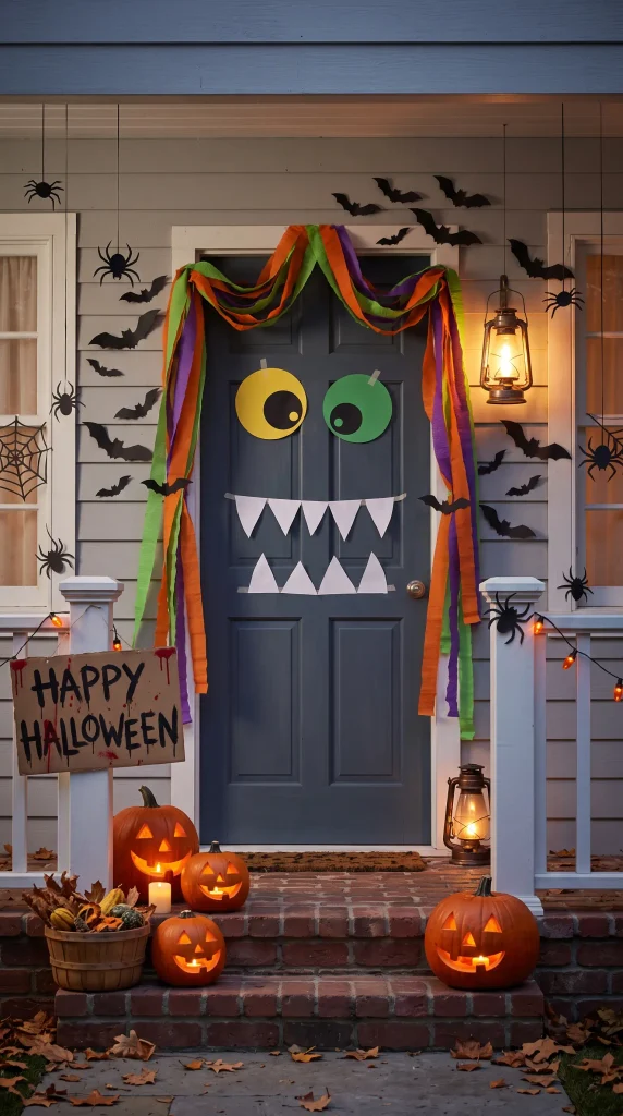 Make a Spooky Door With Paper Decorations