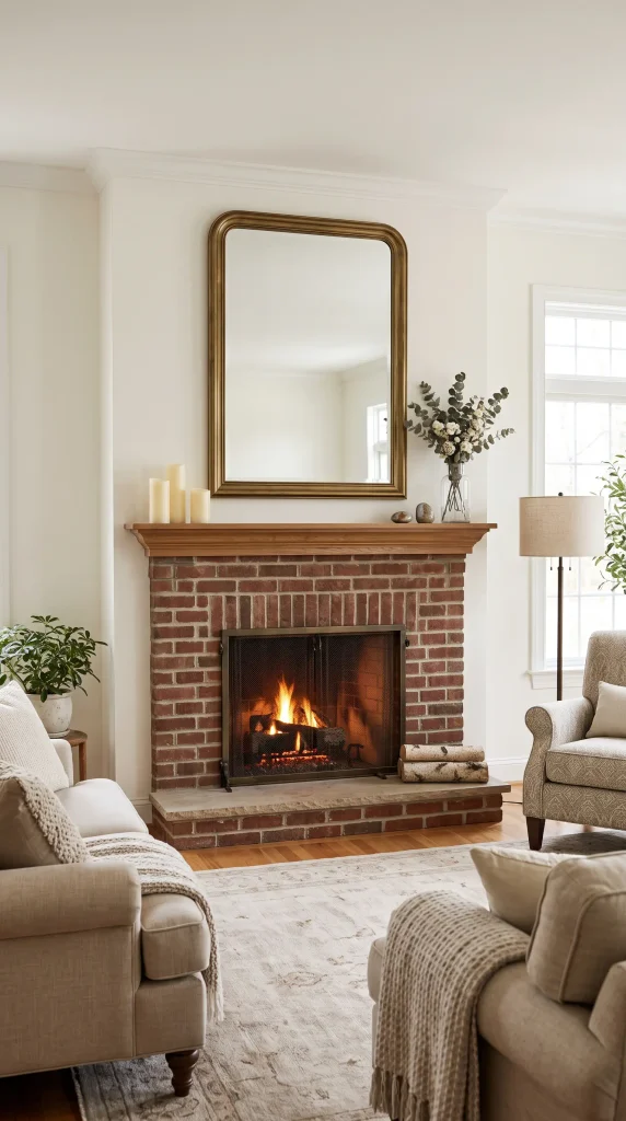 Oversized Mirror Above the Fireplace