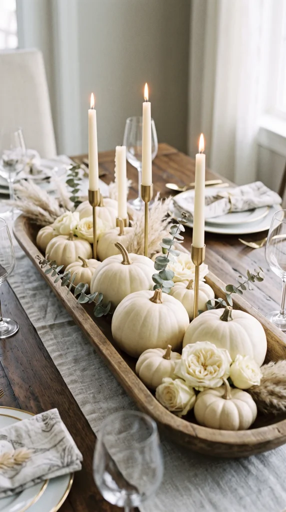 Elegant White Pumpkin Arrangement