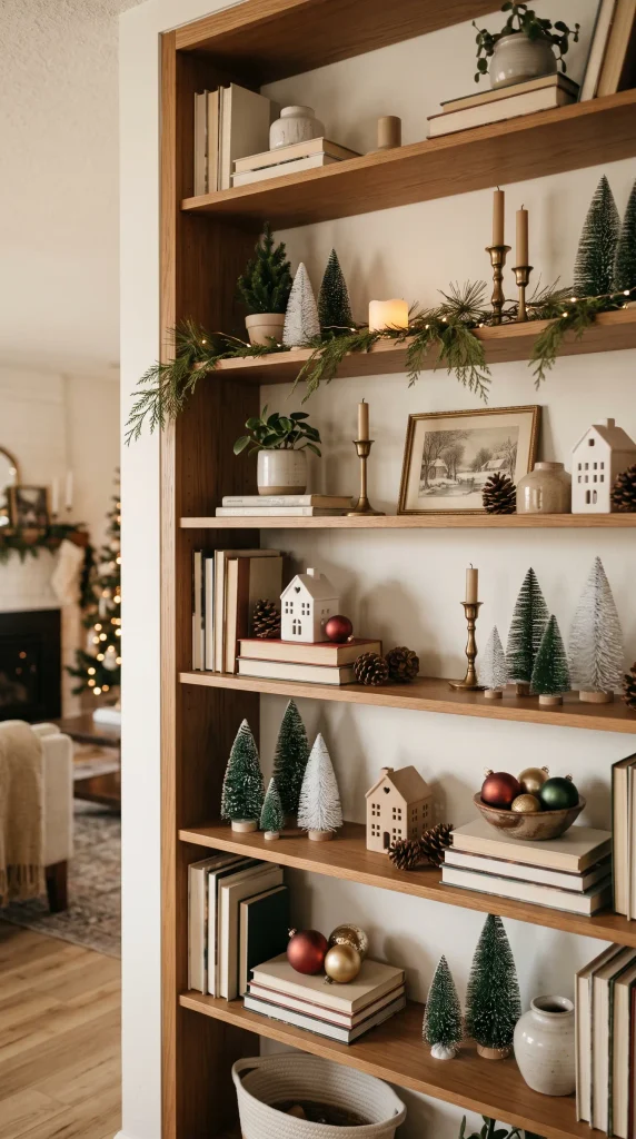 Add Christmas Decor to Shelves