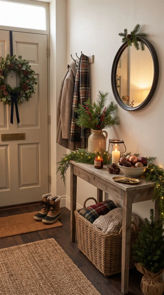 Create a Cozy Christmas Entryway