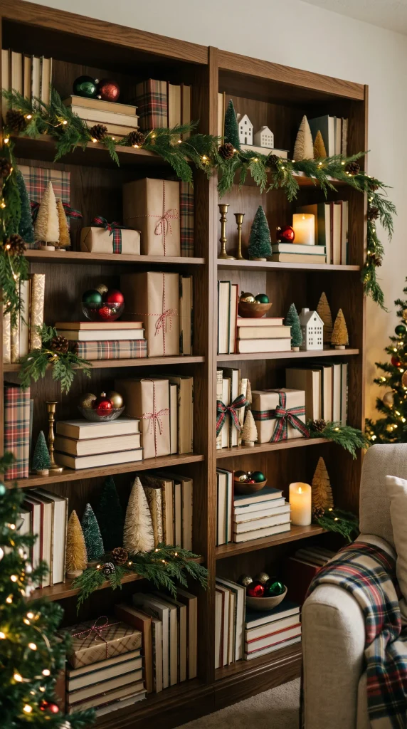 Give Your Bookshelves a Festive Touch