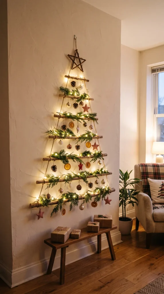 Decorate With a Wall-Mounted Christmas Tree