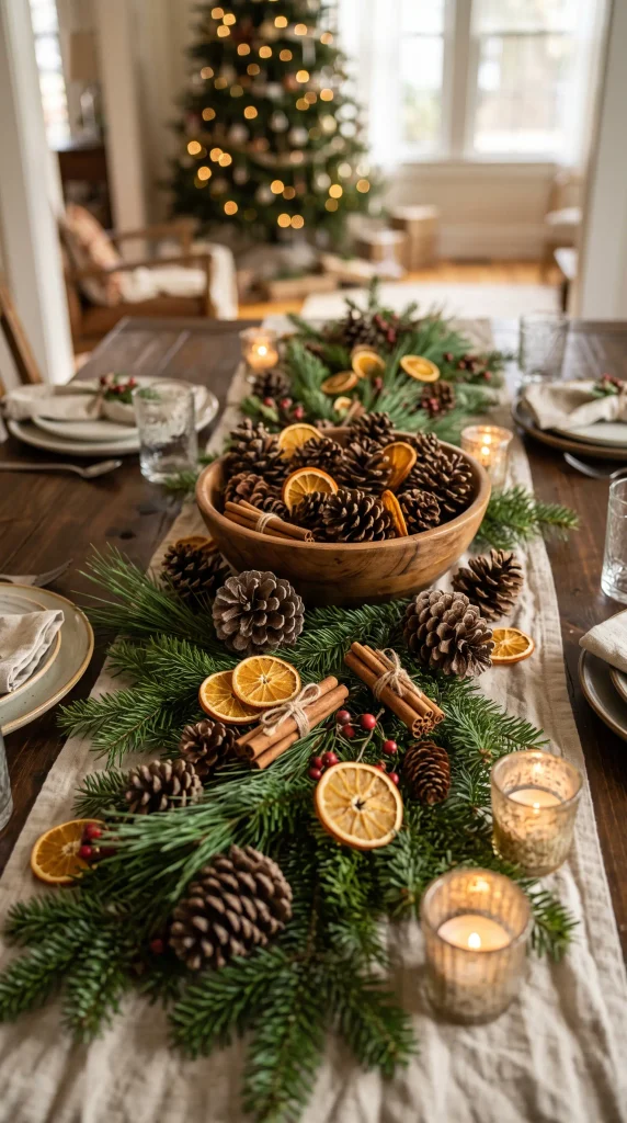 Add Natural Decorations with Pinecones and Greenery