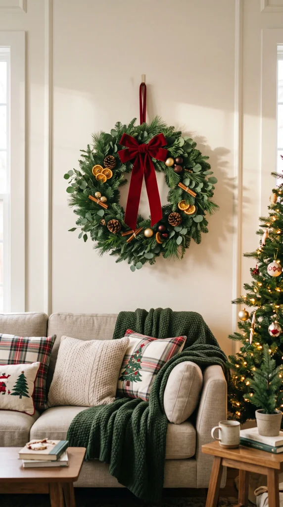 Hang a Christmas Wreath Indoors