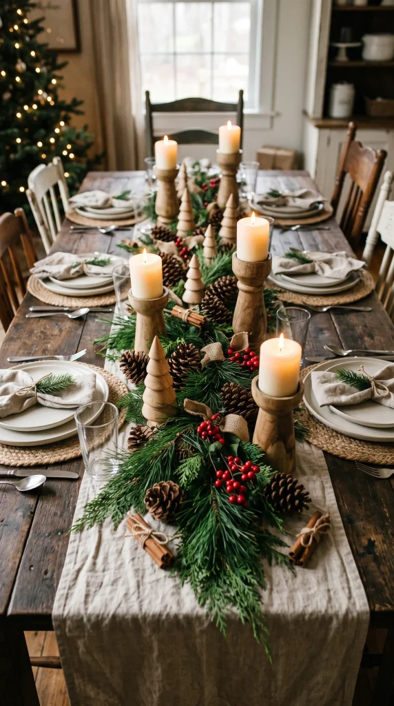 Rustic Pinecones and Wooden Decorations
