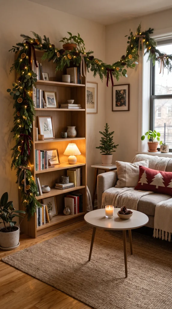 Use Christmas Garlands Instead of Bulky Decor